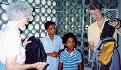 Sr. Anne Nolan (L) and Sr. Lenore Gibb with young people of Consuelo, Dominican Republic. 1992. The Grey Sisters of the Immaculate Conception began working in the Dominican Republic in 1951.