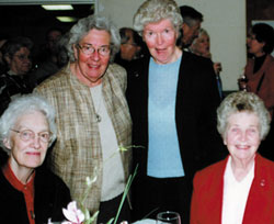 Rejoicing with Our Lady's Missionaries at the awards ceremony were (L-R) Sisters of St. Joseph Marie Tremblay; Margaret Myatt, General Superior; Josephine Conlin; and Mary Carol Lemire. The Sisters of St. Joseph provided Our Lady's Missionaries with their first formation in the early years and have remained their constant supporters.