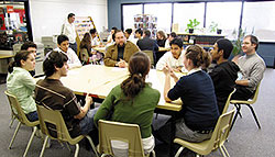 Participants at the Abrahamic Exchange hosted by Cardinal Newman Catholic High School, Toronto. 2006.