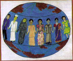 Golden Rule art contest winner:  A.J.M. Sharala, Grade 6, St. Thomas' College, Gurutalawa, Sri Lanka