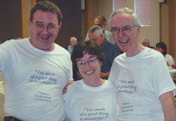 The Chapter Preparation Committee: Fr. Ron MacDonell, Beverley Vantomme, and Fr. Ken MacAulay, sporting their 