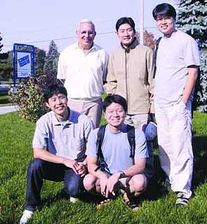 Outside Scarboro's central house, standing L-R: Fr. Jack Lynch, Superior General of Scarboro Missions with Fr. Yu Sung Lee, Fr. Hyo Jun Kwon, and in front L-R, Fr. Kwang Kee Park and Fr. Ji Hoon Kim. All four priests are members of the Korean Missionary Society.