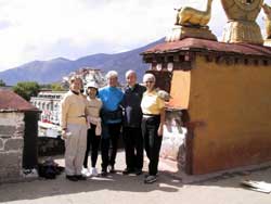Members of Scarboro's China mission team on a visit to Tibet, 2001. R-L: Louise Malnachuk, Fr. Brian Swords, Sr. Jean Perry, Cynthia Chu, and Mary Lou Howard who has completed her three-year mission term.