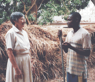 Since her retirement from teaching at St. Francis School for the Deaf and Blind, Sr. Gwen Legault works with the St. Vincent de Paul Society to help those most in need in the community, especially those who fled to Vandeikya from northern states where there was tribal fighting. Sr. Gwen also brings the Eucharist to shut-ins and visits the lonely. Vandeikya, Benue State, Nigeria.