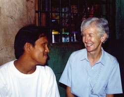 Sr. Myra Trainor visits prisoners to celebrate the Eucharist and to remind them of their dignity as children of God. Cagayan de Oro, Philippines.