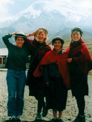 Evita Walsh (Thomas and Julia's daughter), Corrine and Sarah with Maria, a Puruhae indigenous woman.