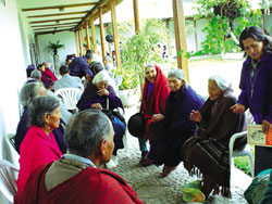 The old folks come for a hot meal and a chance for prayer, reflection and fellowship away from the harsh reality of the streets.