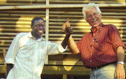 CONSTRUCTION: Lay missioner Ray Vantomme is presently working alongside volunteers to build a diocesan community development centre for orphans. Malawi.