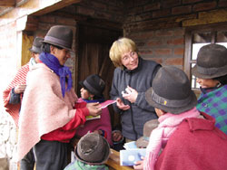 COMMUNITY DEVELOPMENT: Barbara Heshedahl works at the diocesan library/archives and is developing a library and reading program in rural communities. Ecuador.