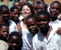 The students with Barbara’s daughter Erin during her visit