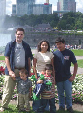 Paul and Rosa McGuire and their three sons Bruno (age 13), James (5) and Mateus-Christopher (3)