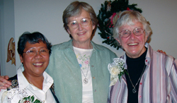 Our Lady's Missionaries leadership team, L-R: Sr. Norma Samar, Sr. Frances Brady and Sr. Rosemary Hughes. This day was a celebration of Sr. Norma's 25th anniversary and Sr. Rosemary's 50th.