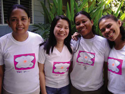 Sr. Anie (third from left) with Our Lady's Missionaries Associates (L-R) Ella Cabiasa, Joy Tumanac, and Nimfa Codilan. Anie is from Salay, Misamis Oriental, Philippines, and is in her second year of novitiate. This is for her a time of prayer and study, and of living what it means to be an Our Lady's Missionary as she discerns how God is calling her to follow her dreams.