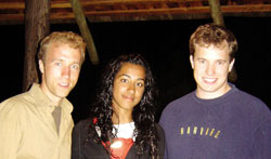 Natasha in Kenya with Craig Kielburger, founder of Free the Children, an organization that informs and animates youth globally to work to improve the lives of other children; and his brother Marc, co-founder of Leaders Today, a partner organization. Natasha's trip to Kenya was a project of Leaders Today.