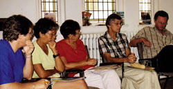 At Scarboro's two-week lay gathering this summer, missioners began by sharing their joys, sorrows, struggles and questions arising out of their overseas journey. This sharing laid the groundwork for a process of deep listening to the Spirit and to each other.