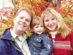Marc Chartrand, Anne Quesnelle and their son Sami, 18 months. Marc and Anne served with Scarboro Missions in Ecuador for three years.