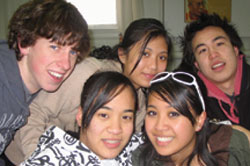 Pope John Paul II high school students on a Golden Rule retreat.  Scarboro Mission Centre.  Toronto.  When asked the question, 'What does the word Mission mean to you?', Shyelie Balingit and Candice Mogdalmyo (two students in front of photo) replied with the shocking response, 'Fighting, killing, war.'  They often hear the word used in the video game, Counterstrike, or in the media as a reference to war, such as 'the mission of war on terror.'