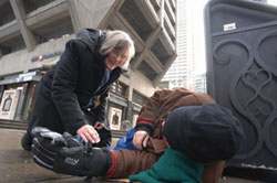 On October 6, 2006, Our Lady's Missionary Sr. Susan Moran received the Order of Canada for her work with the homeless in Toronto. PHOTO CREDIT: Colin McConnell/Toronto Star
