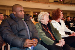 Ricky with Zen Master Sr. Elaine MacInnes and yoga teacher Cheryl Vanderburg as Ricky is introduced.