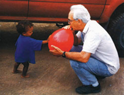 The children of the campos (mountain communities) eagerly looked forward to Fr. Lou's visits and his seemingly neverending supply of balloons.