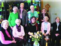 Our Lady’s Missionaries Becoming Neighbours companions and prayer partners, with Sr. Annette Collado (Xavieres), a Becoming Neighbours staffperson. Back row L-R: Srs. Mary Hughes, Frances Brady, Therese MacDonald, and Cecile Turner.Front row L-R: Srs. Elaine MacInnes, Pauline Doherty, Annette Collado, Myra Trainor, and Susan Moran.
