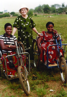 Sr. Rosemarie Donovan with Beatrice (right), and Msendoo whose name means “prayers are good.”