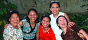 Sr. Lorie Nuñez (centre) with Our Lady’s Missionaries Associates, all of whom participate in various OLM activities. (L-R) Gemma Labitan, visiting from Canada, Nimfa Codilan, Ella Cabiasa, and Joy Tumamac. Mindanao, Philippines.